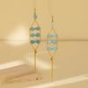 Blue Geometric Stylish Natural Stone Earrings For Fall 2023 Ladies
