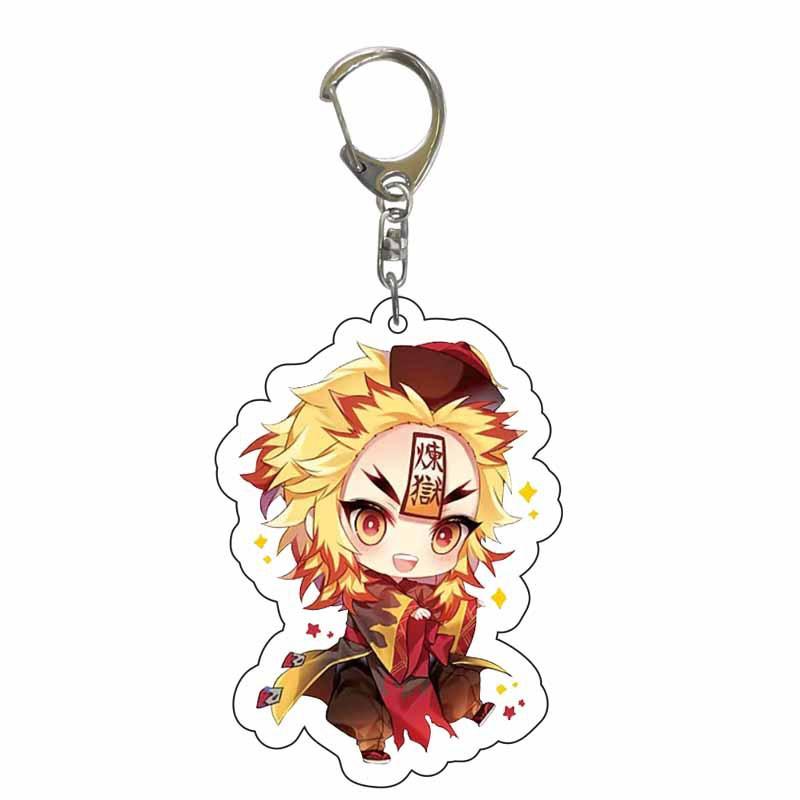 Demon Slayer Keychain Cute Anime Keychain Ingenious Cartoon Key Ring Student Bag Charm Tanjiro Kamado Nezuko Hashira Gifts for