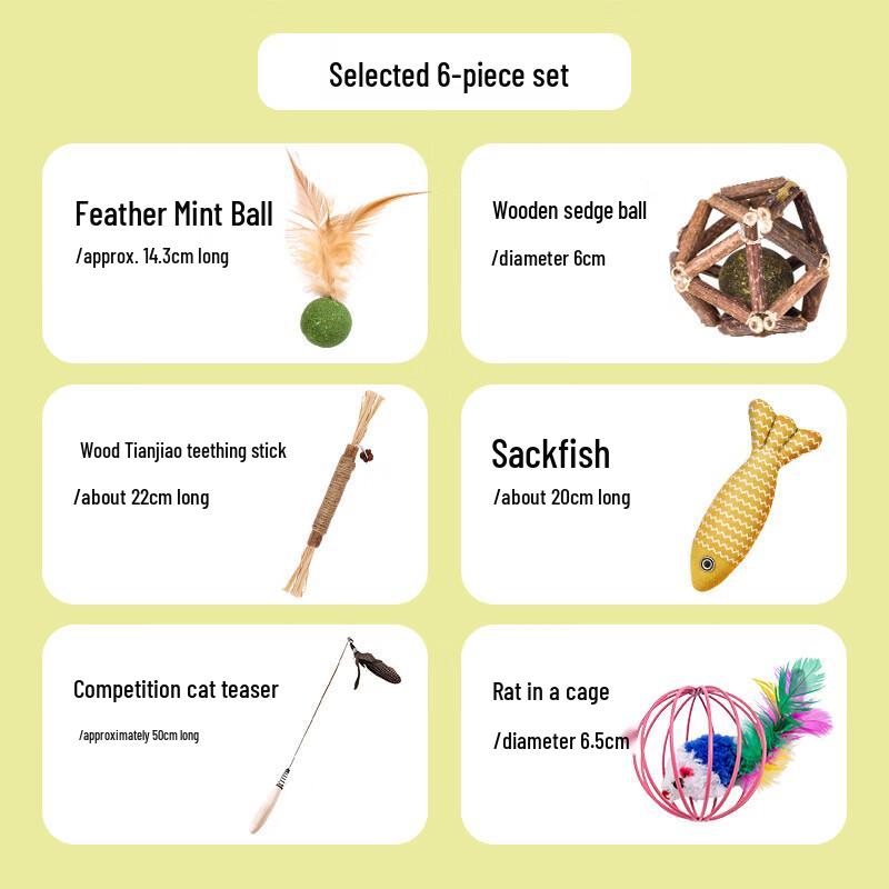 Qio Premium 6-Piece Cat Toy Set