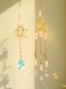 2 Pcs Crystal Sun Catcher Lotus Pink Purple Hanging Decor Rainbow Maker Suncatchers Crystals Stained Glass Garden Outdoor Decors