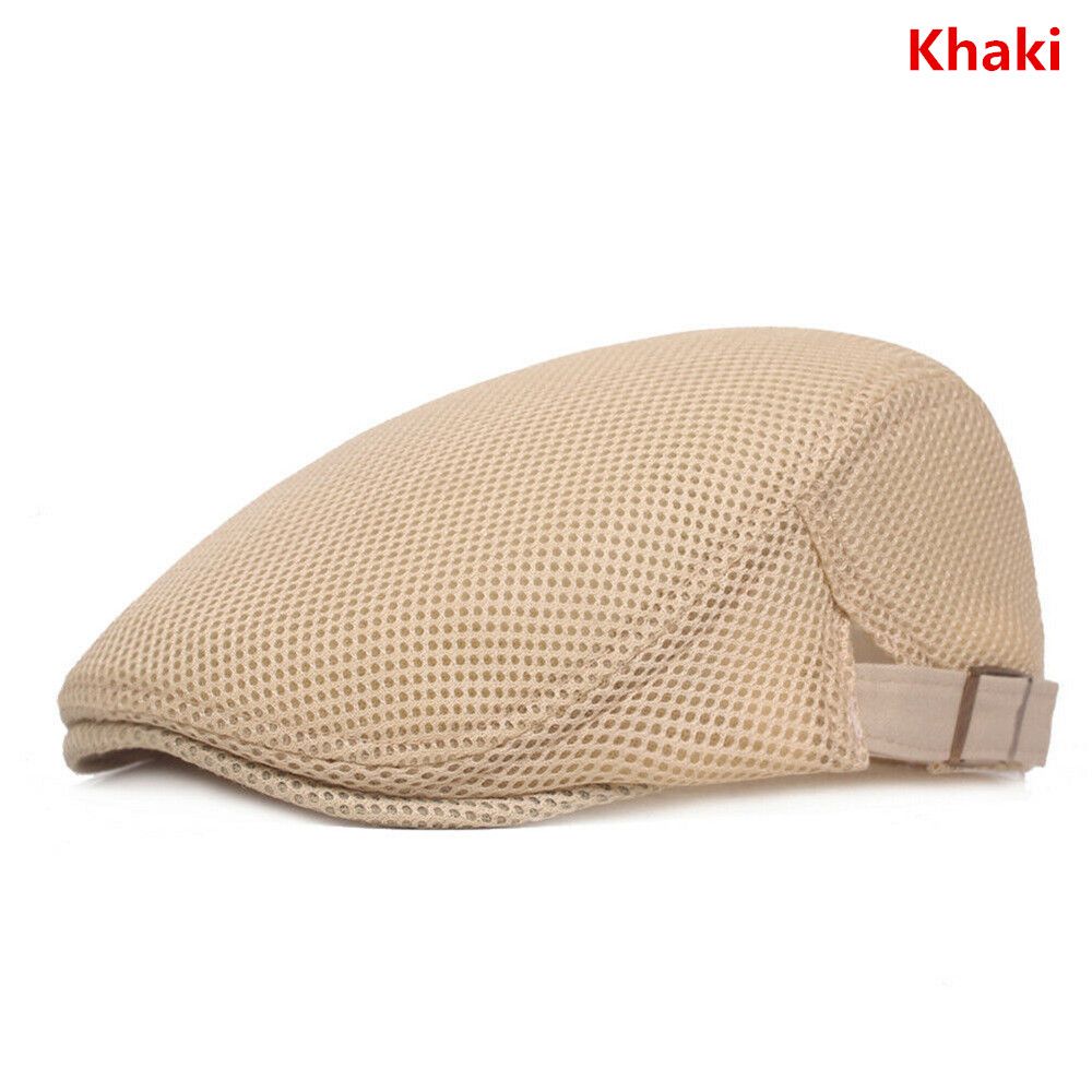 Sommer Newsboy Stil Verstellbare Atmungsaktive Schirmmütze Barett Hut Golfhut