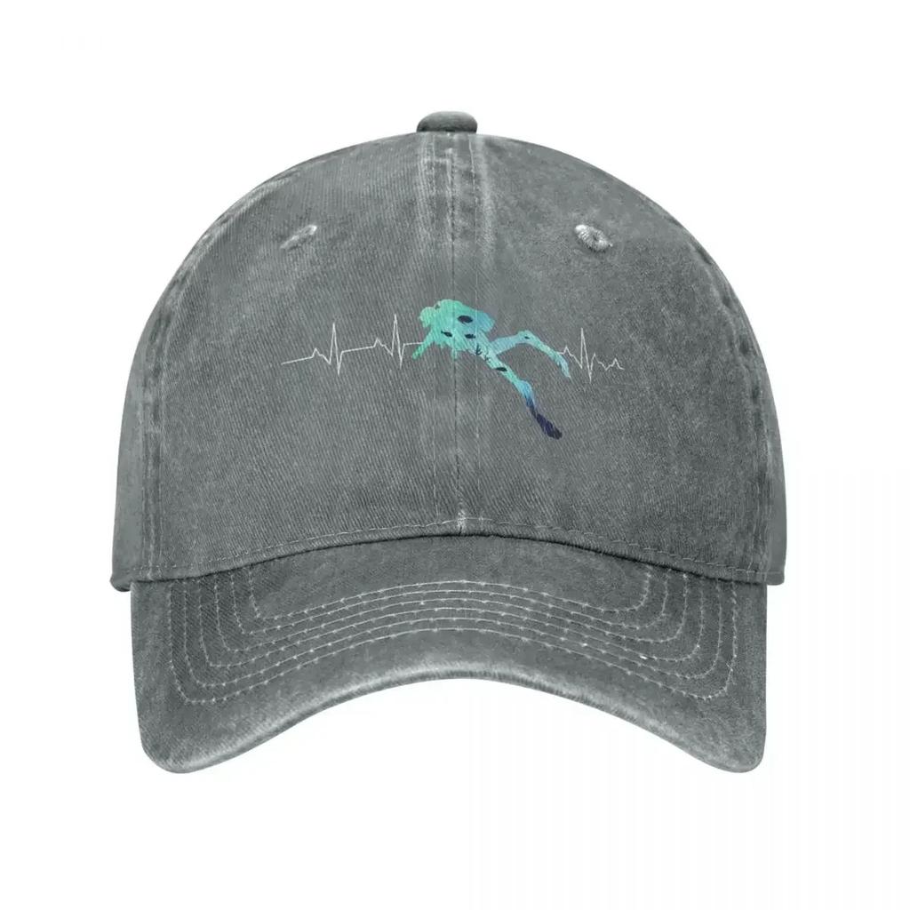 Cuore Subacqueo Miglior Regalo per Subacqueo Cappellino da Baseball Cappellino Vintage in Denim Usurato per Unisex Donna Cappelli da Esterno