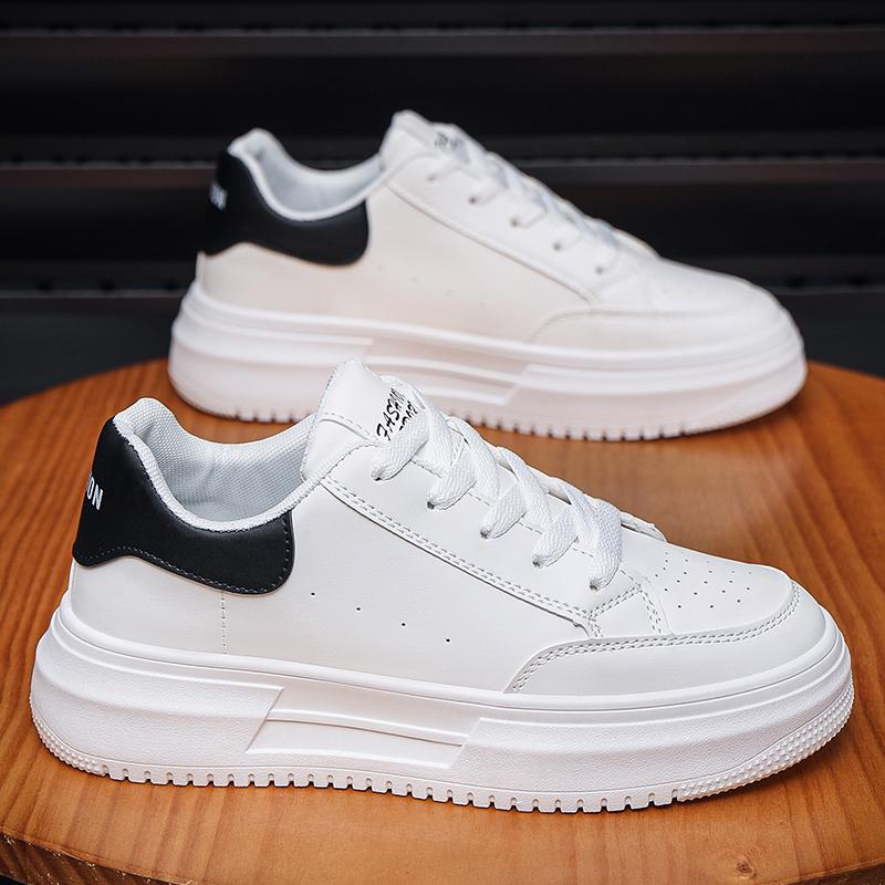 

Подростковые белые туфли на толстой подошве для улицы, спортивные кеды, мужские дышащие легкие повседневные туфли, осенние туфли для ходьбы на плоской подошве с мягкой подошвой 44 чёрный