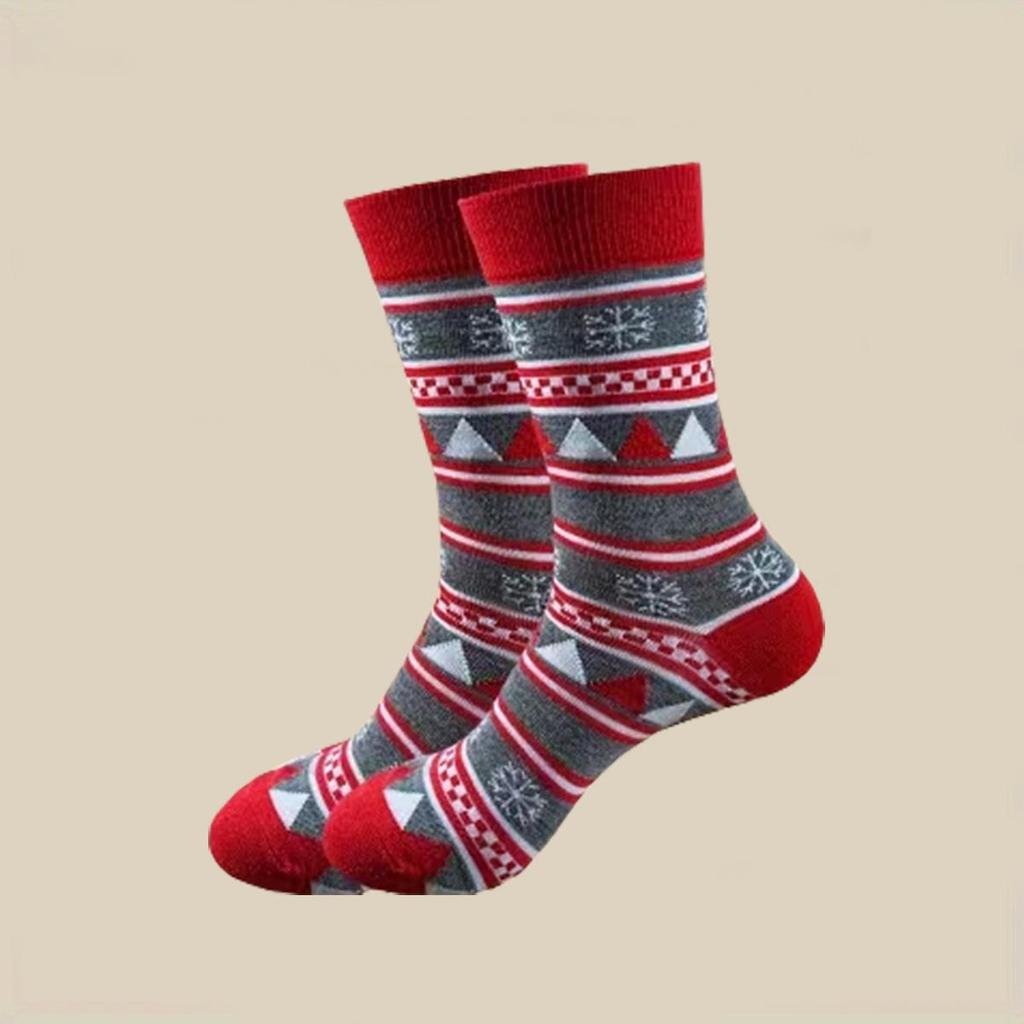 2025 Autumn/Winter Christmas Cotton Socks with Santa Claus and Snowman Cartoon Design