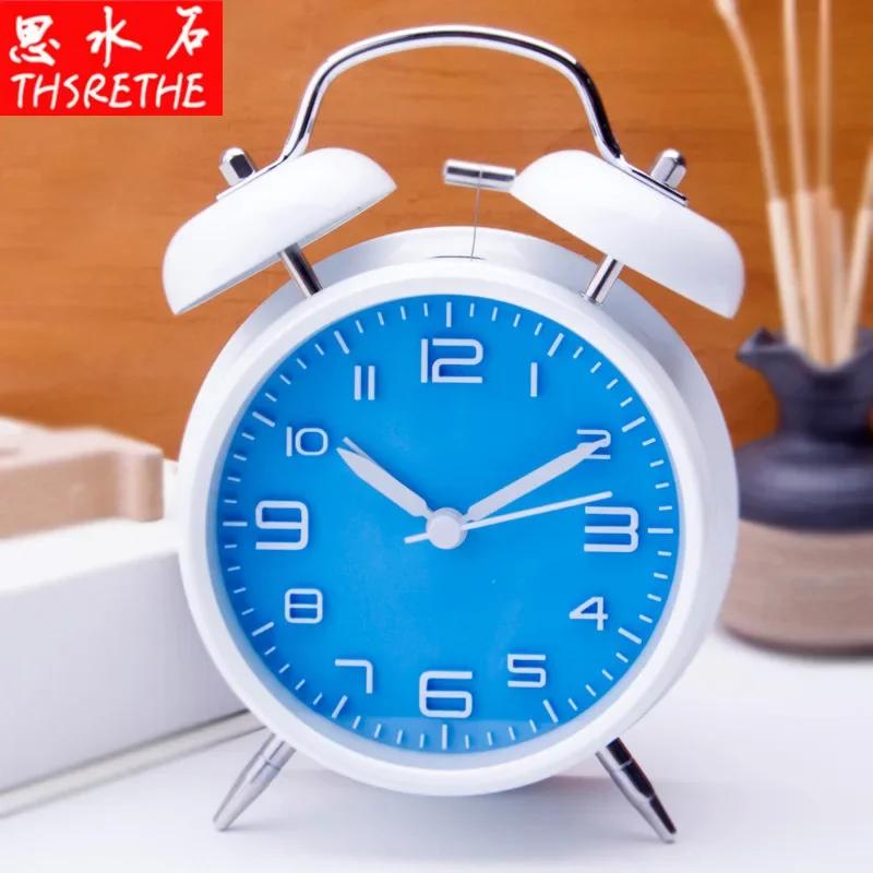Durable4-Inch Three-dimensional Digital Alarm Clock Creative Classic Silent Student Loud Double Bell Bell