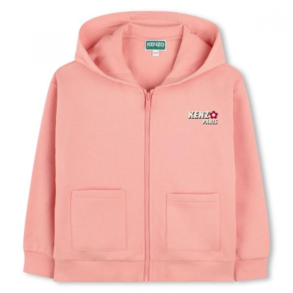 Kenzo Kids Flower Hooded Zip Up 25 Fw Z256agh311 Pink/12Age_150CM