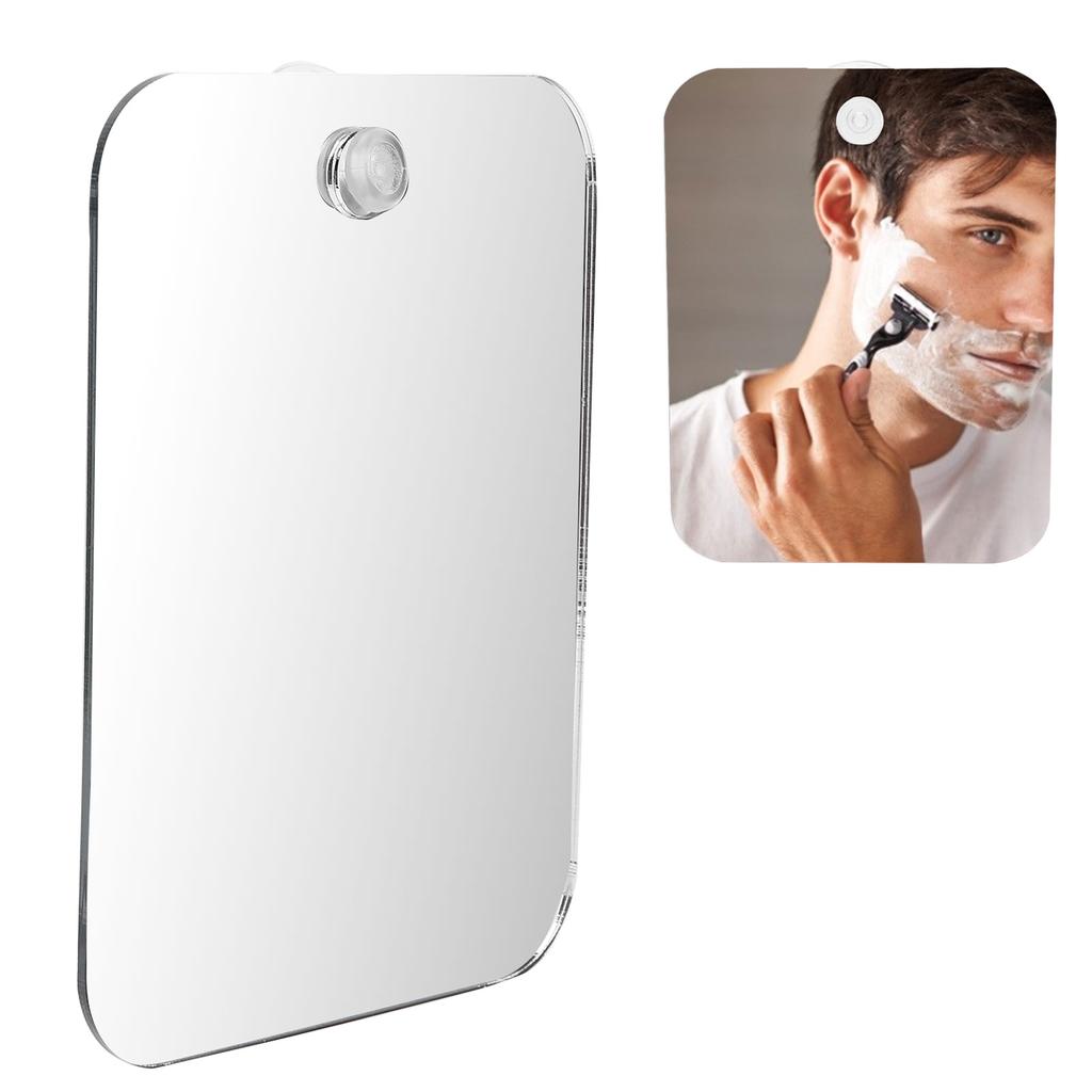 AntiFog Shower Mirror Bathroom Wall Hanging Shaving Mirror with Suction Cup Hook