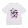Women's Trend Classic T-Shirt Artistic Brushstroke Life Motto Design Cotton Tee