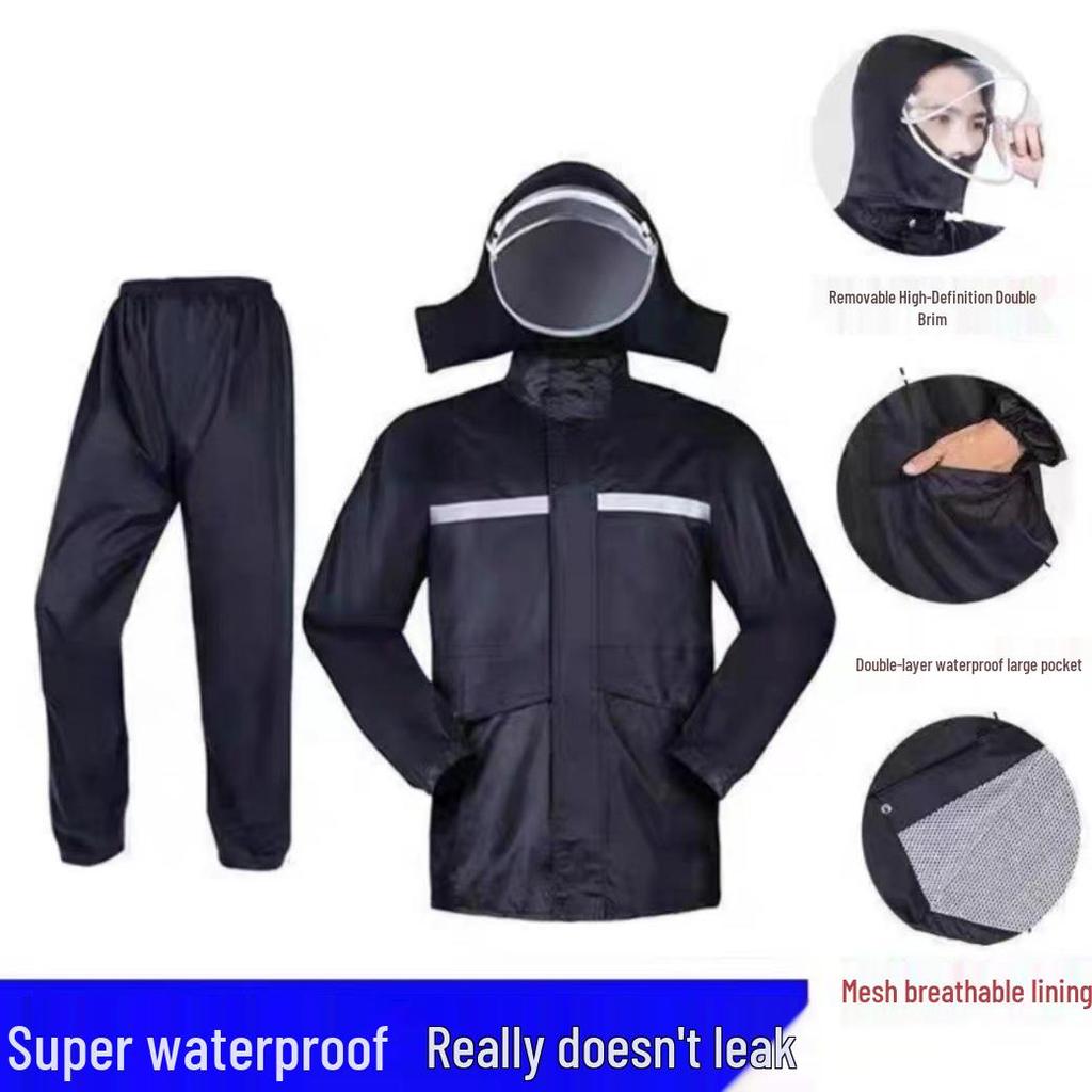 Heavy-Duty Full-Body Rainproof Raincoat & Pants Set for Construction, Riding, and Tea Picking