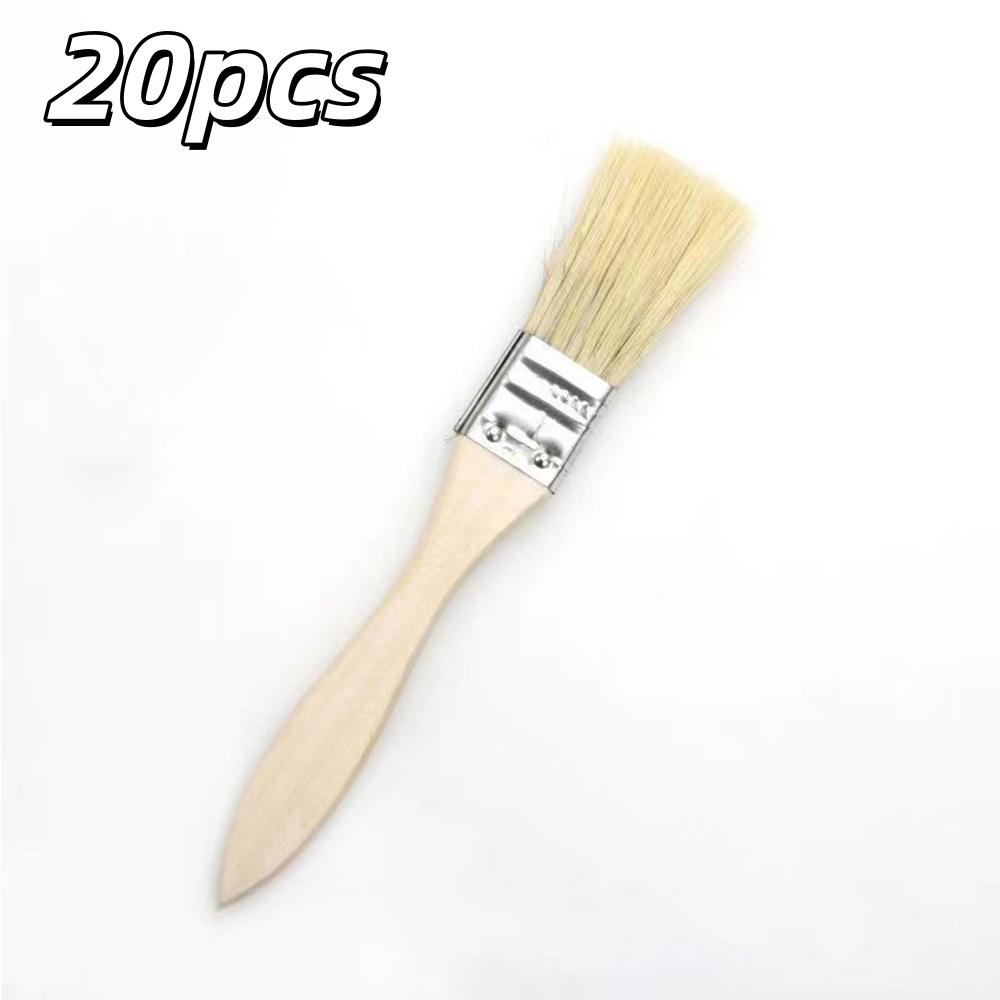 5-20pcs Pig Mane Paint Brush For Art Handicrafts Plastering Painting Application Wooden Handles Tool Household Cleaning Brush