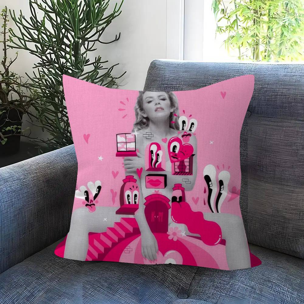 Singer Kkylie Mminogue Doublesided Printed Pillow Cover Short Plush Suitable Living Rooms Bedrooms Sofas Throw Cushion Cover
