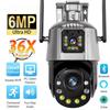 2024 New Real 36X Optical Zoom EU WiFi IP Camera Outdoor 6MP Dual Lens Dual Screen PTZ Humanoid Detection 2-Way Audio P2P CCTV Cameras iCSee