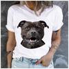 Cotton  Cute Brindle Staffordshire Bull Terrier Portrait Tshirt Women Staffy Dog Lover Casual Summer Short Sleeve Graphic T