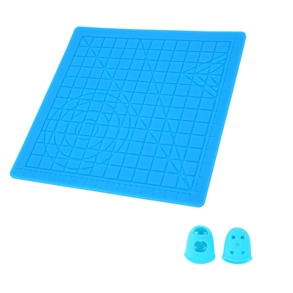 3D Design Mat Durable Elastic Flexible Convenient Silicone Template Pad with Finger Caps