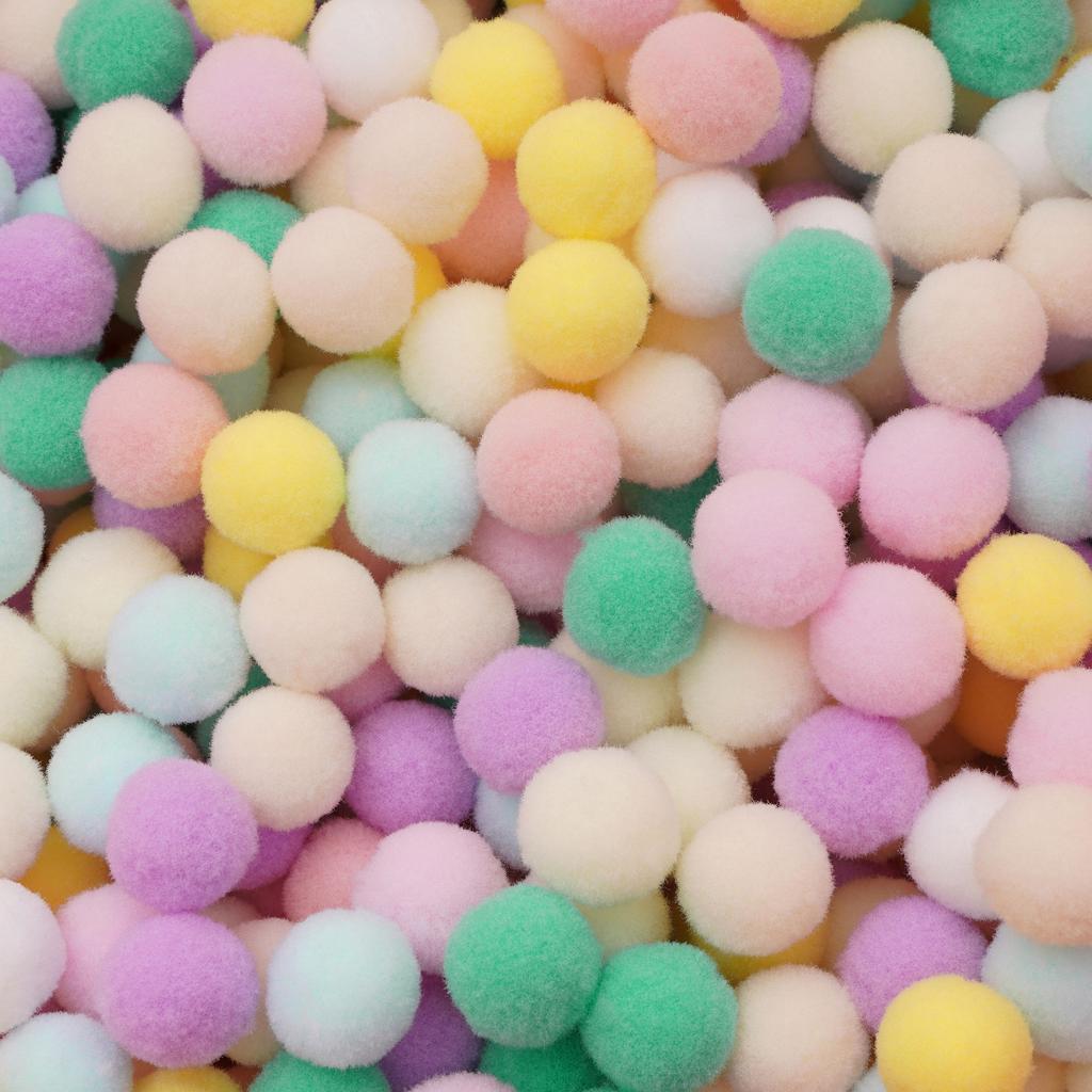 20-200 Stück Bunte Pompon-Plüschbälle Gemischte Farbe Kreatives Kinder-Handarbeitsmaterial Glitzer-Schaumstoffball DIY Bastelbedarf