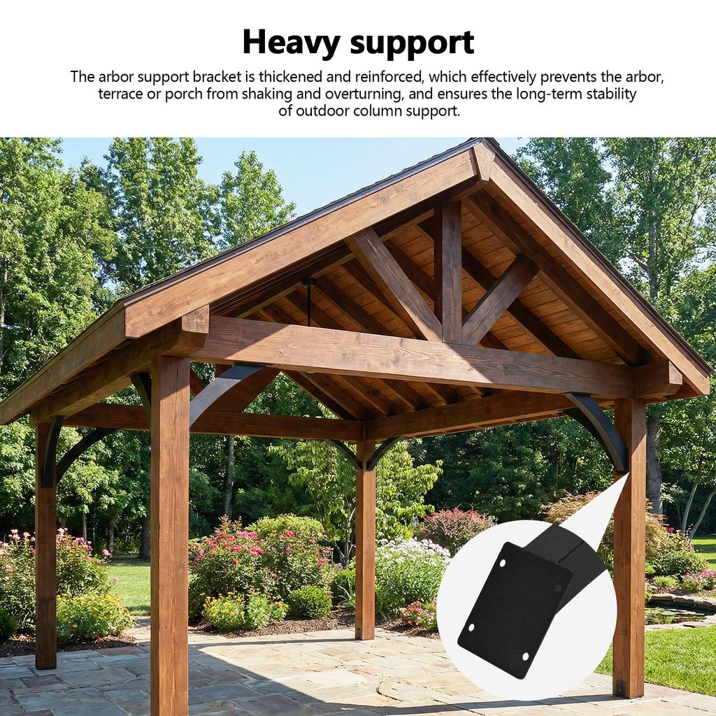 45 Degree Post Bracket 4x4in (Actual 3.2x3.2in) Angle Pergola Bracket with Mounting Screws for Gazebos Tree Houses Cabins Patios