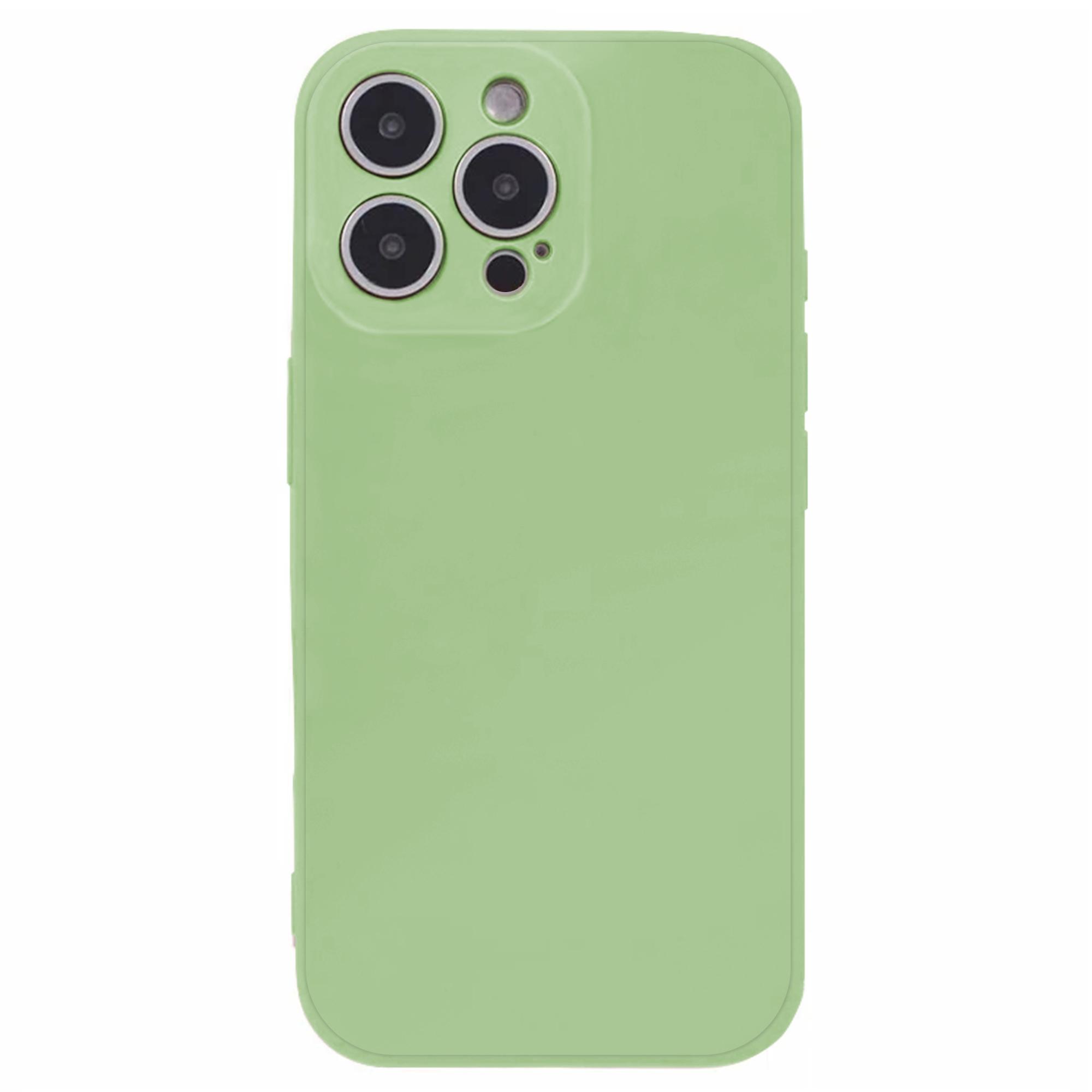 

KALEBOL KLB-TPU003 For iPhone 15 Pro Max Case Anti-Scratch Solid Color TPU Phone Cover Matcha Green