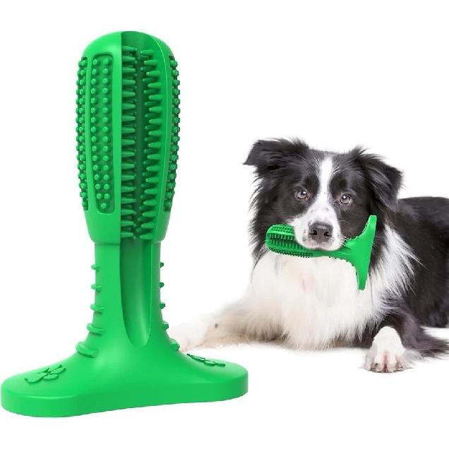 Kanine Care Dog Toothbrush - Durable Natural Rubber Chew Toy for Teeth Cleaning, Promotes Dental Health, Large