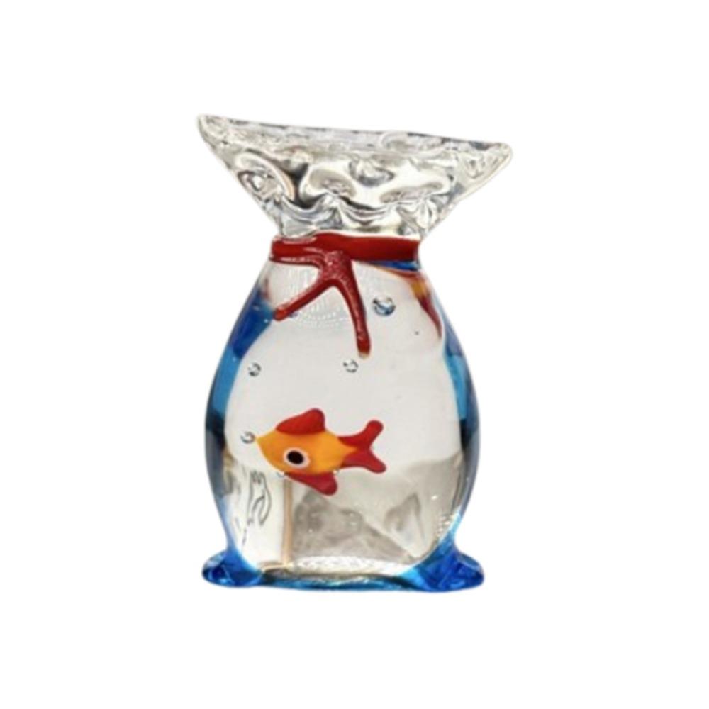 Handmade Mini Glass Fish Tank Cute Handcrafted Glass Fish Gift Aquarium Decoration  Home Ornament