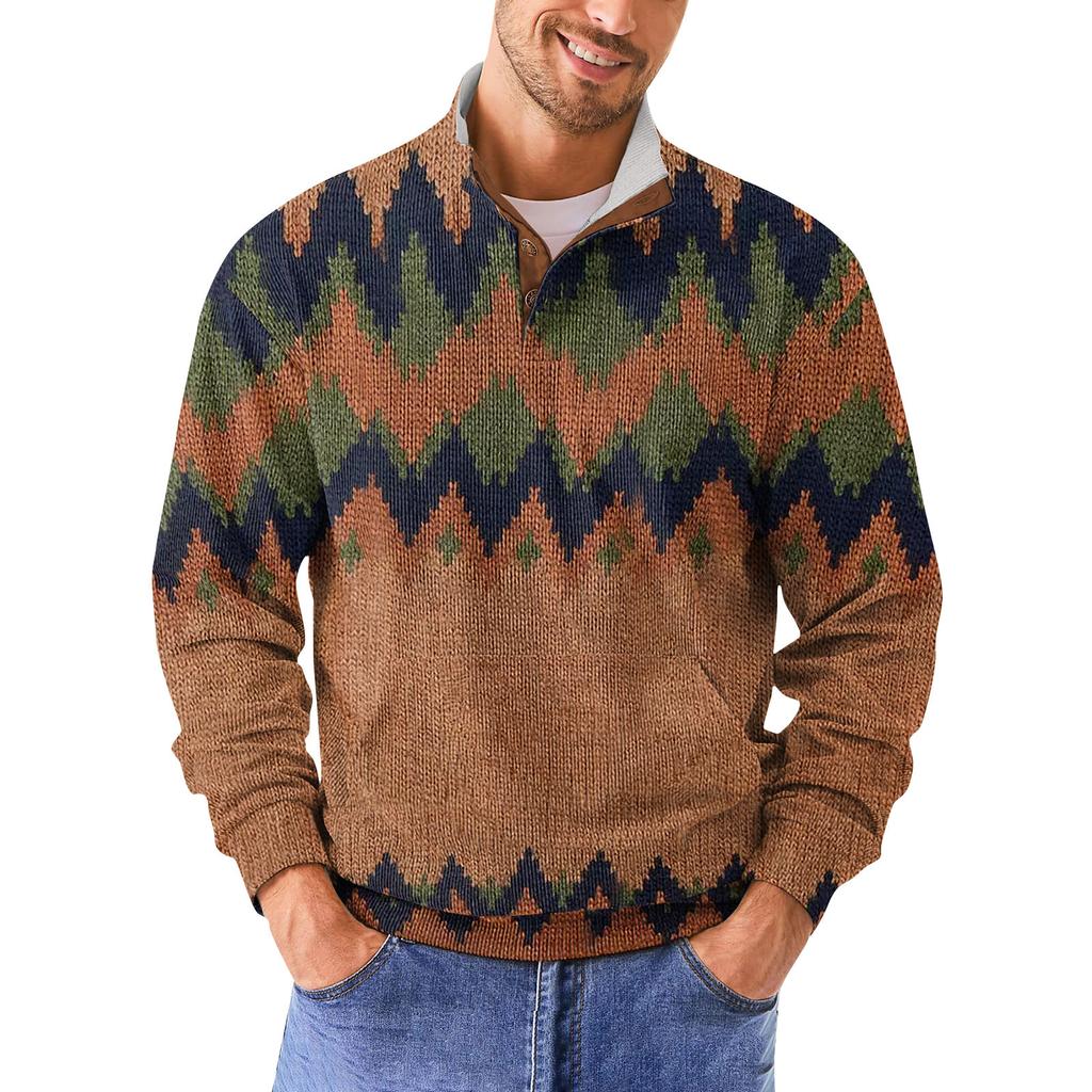 Men's Retro Casual Gradient Printed Sweatshirt