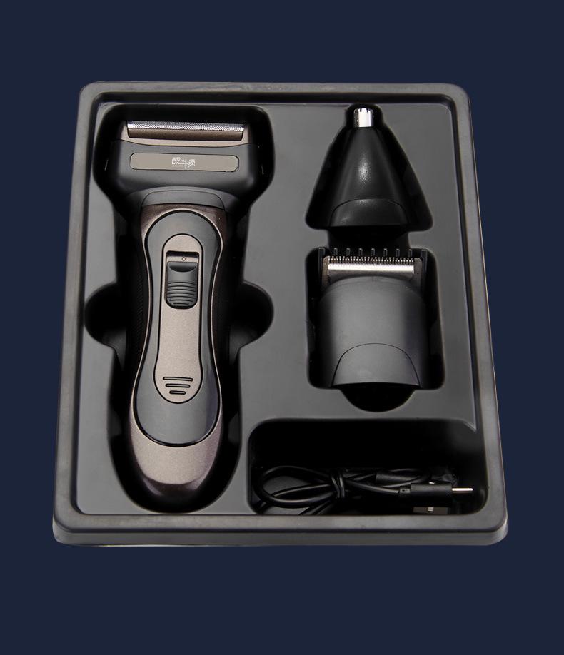 Cross-Border LZ-688 3-in-1 Electric Shaver: Razor, Nose Hair Remover & Hair Clipper