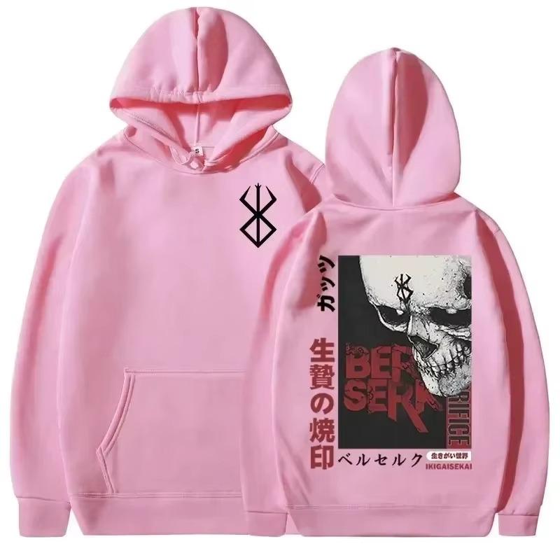 Men's Casual Hooded Sweatshirt Anime Berserk Legend Guts Swordsman Casca Zodd Sacrifice Mark Print Autumn and Winter Adult Pullo