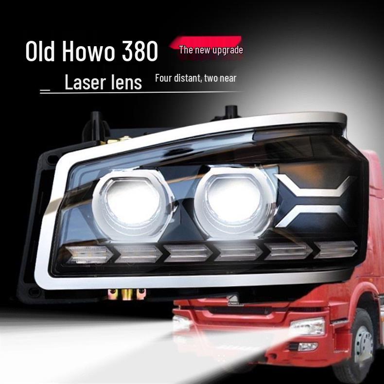 Sinotruk Howo 380/336 Dual-Lens Full LED Headlights, Super Bright Spotlight Flow