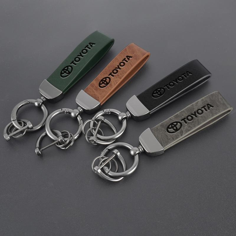 Leather Car Key Ring Keychain for Toyota Rav4 Prado Corolla CHR Avalon Highlander Tacoma Hilux Previa Avensis Camry Land Cruiser