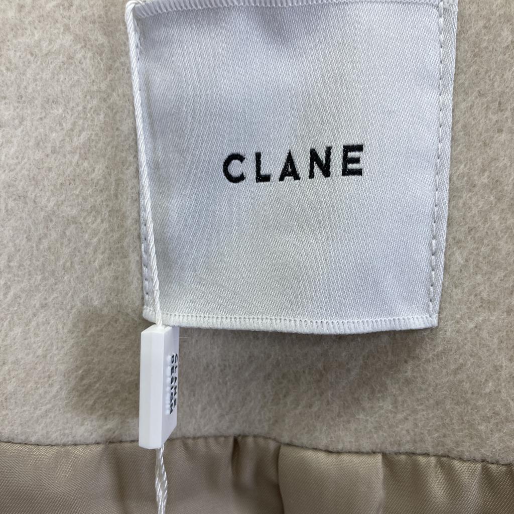 CLANE 23AW Beige 15101-0042 RIB COLLAR WOOL LONG COAT Coat 2 whiteUsed