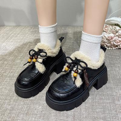 Super Soft Cowhide~ 7CM Platform Loafers Women's 2025 New Autumn Shoes Versatile Black Single Shoes Soft-soled Small Leather Shoes