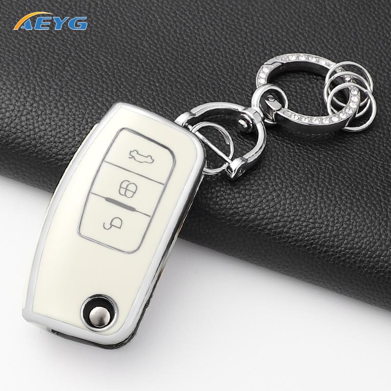 Car Key Case Cover for Ford Focus 2 MK2 Fiesta Mondeo Galaxy Ecosport Kuga Escape Falcon B-Max C-Max Keychain Accessories