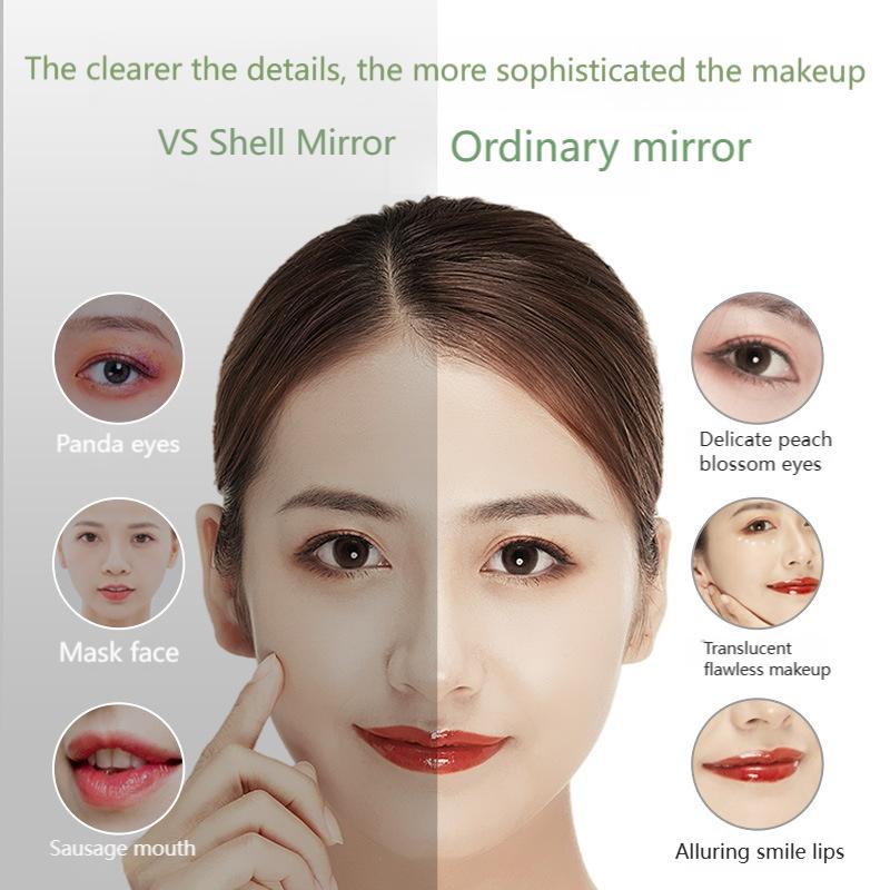 Portable LED Pocket Mirror, Desk-Folding Lighting Makeup Mirror for Girls' Dormitories