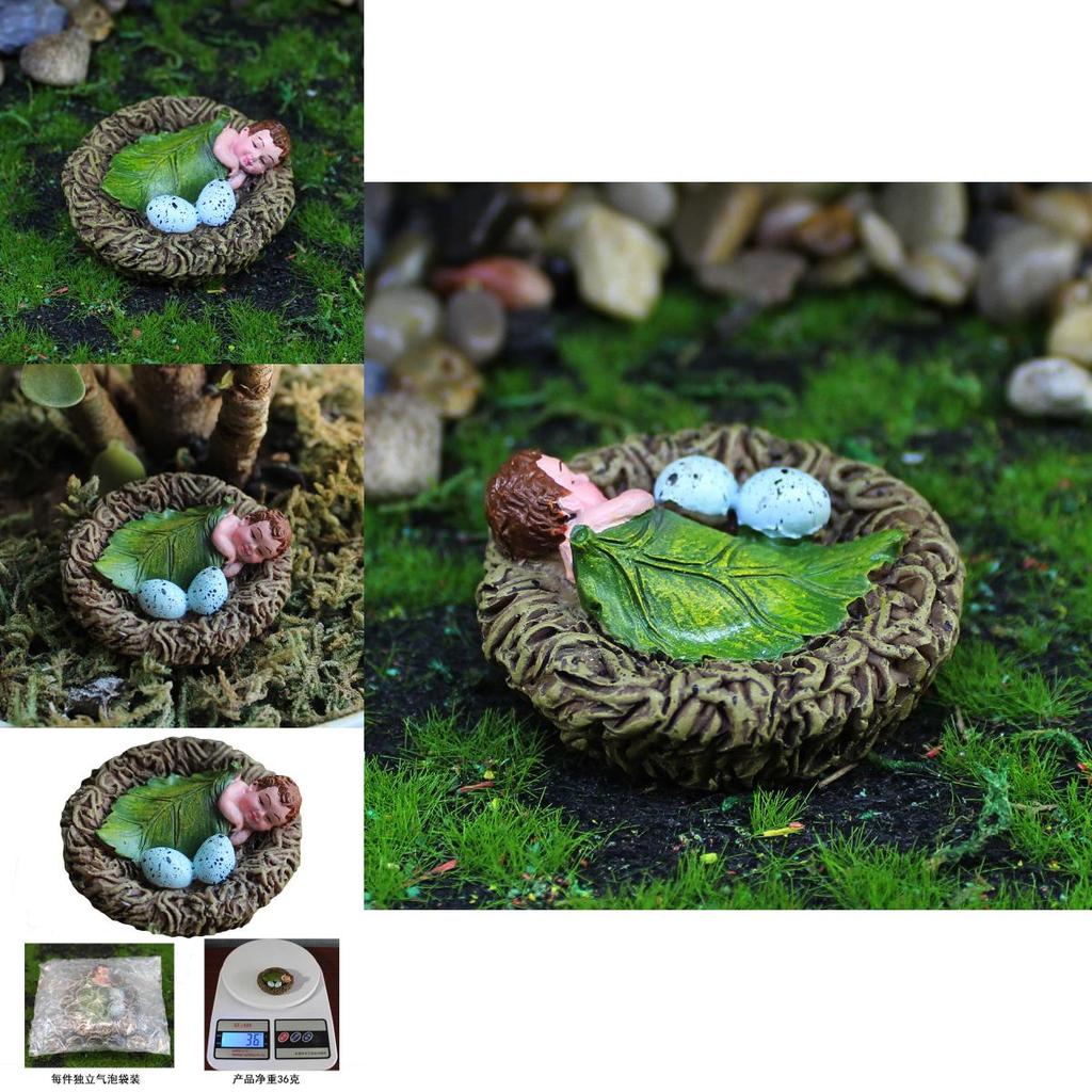 Baby Simuliertes Vogelnest Harzmodell Dekor Tischfigur Mikrolandschaft