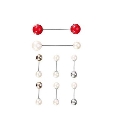 8pcs Brooch Pins Jewelry Gift Young Girls Elegant Clothes Decor Accessories Female Fashion Accessory Pearl Sweater Clip Gifts