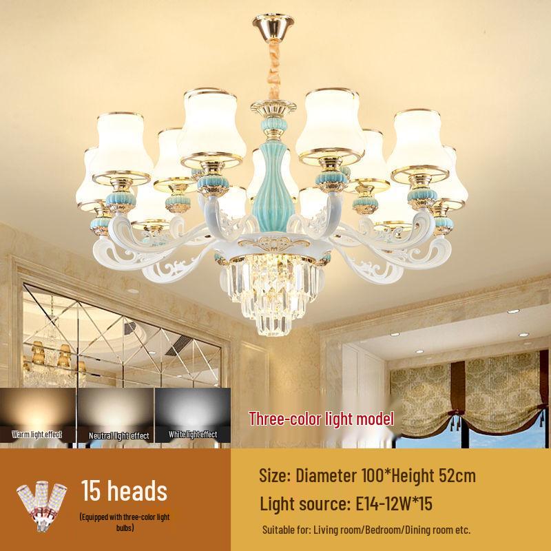 New 2024 European Crystal Chandelier for Living Room and Master Bedroom Luxury Lighting.