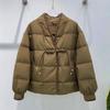 Down cotton clothes women's short buckle collar short new medium thickened winter coat