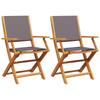 Garden Chairs 2 pcs Anthracite Solid Acacia Wood & Fabric