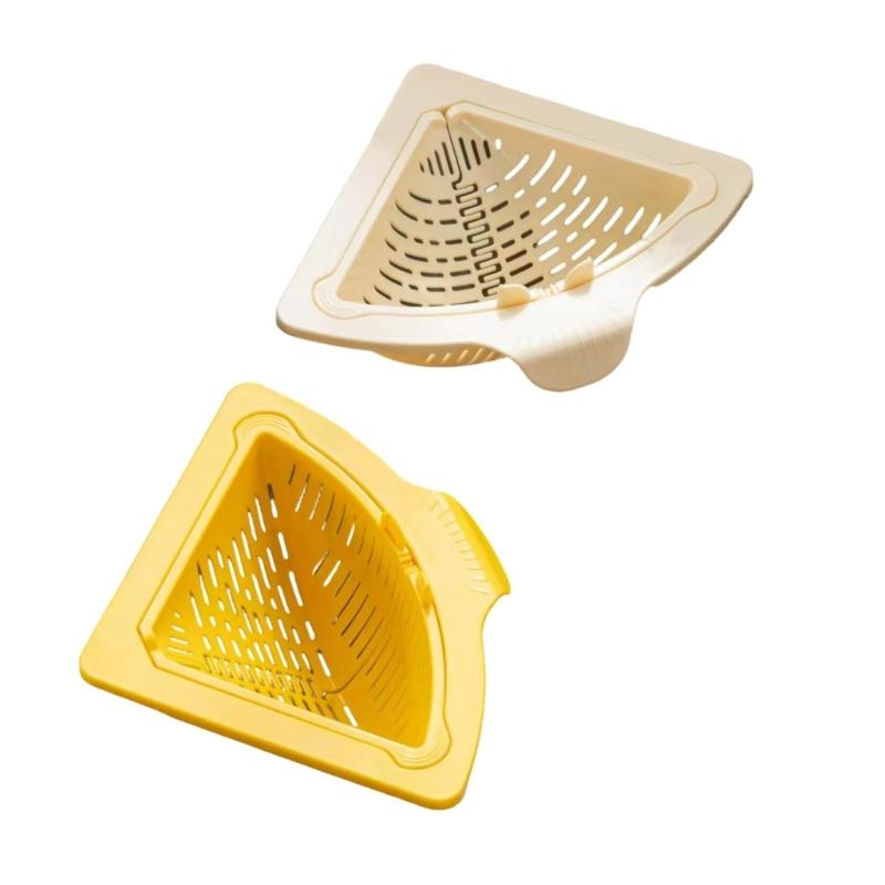 Triangular Magnetic Suction Drainage Filter Basket Corner Sink Strainer Twist Open Bottom Efficient Vegetable Draining