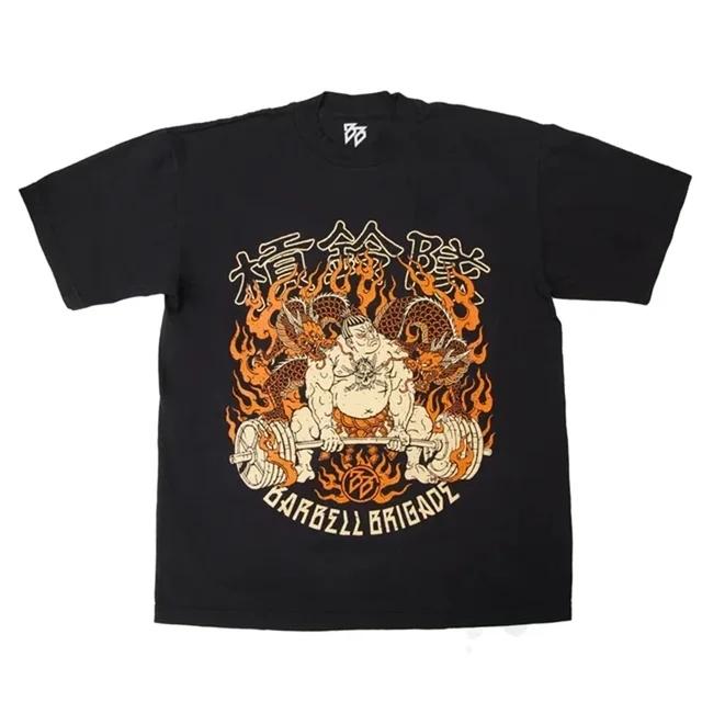 Barbell Brigade Men's Oversized Cotton T-Shirt Sports Gym Fitness Streetwear Loose Unisex Short Sleeve Tees