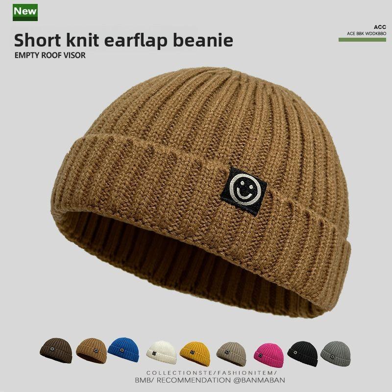 

Fashion Hip Hop Beanie Knitted Hat Men Skullcap Women Winter Warm Brimless Baggy Melon Cap Cuff Docker Fisherman Beanies Hats 55-59cm коричневий