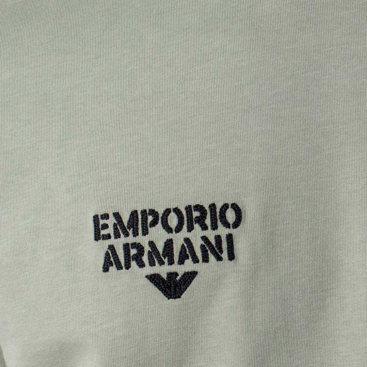 Emporio Armani Letter And Number Print Crew Neck Short Sleeve T-Shirt Men Tops Green 6R1TB0-1JWZZ-0606
