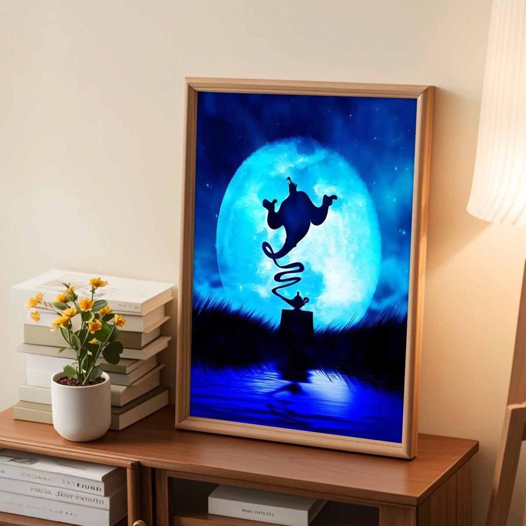 Full Round Diamond Painting Aladdin's Magic Lamp Art Rhinestone Picture Mosaic DIY 5D Cross Stitch Embroidery Home Decoration