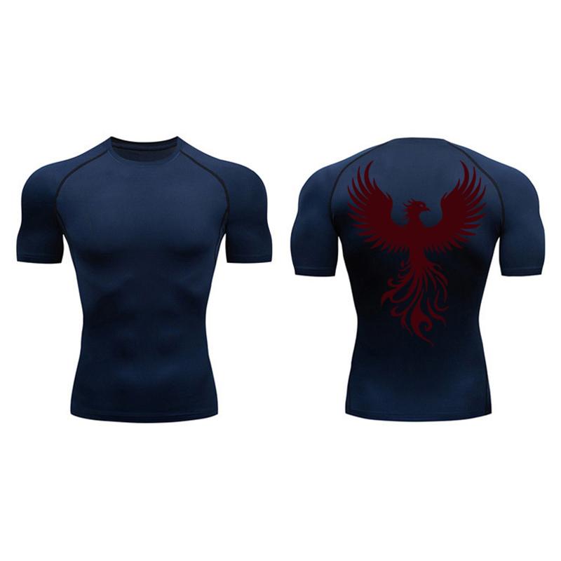 Graphic Athletic Quick Dry Compression Shirt for Men Gym Workout Running Tshirts Tees Tops Undershirt Baselayers Activewear
