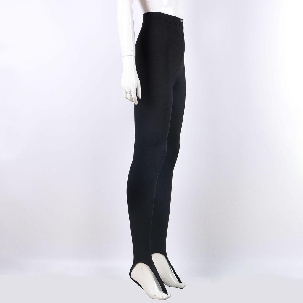 High Waist Gray/Black Stirrup Leggings - Slimming Elastic Pants for Women
