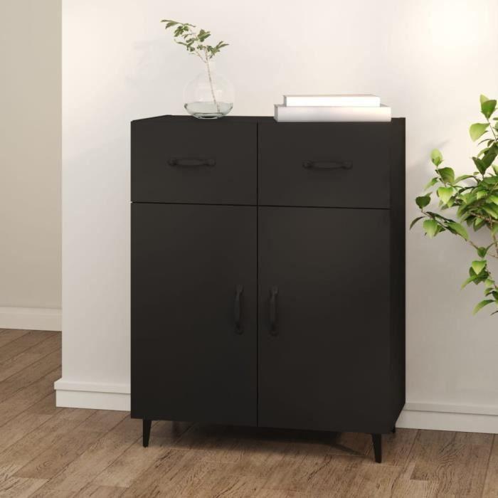812196 vidaXL Buffet Noir 69,5x34x90 cm Bois d'ingénierie