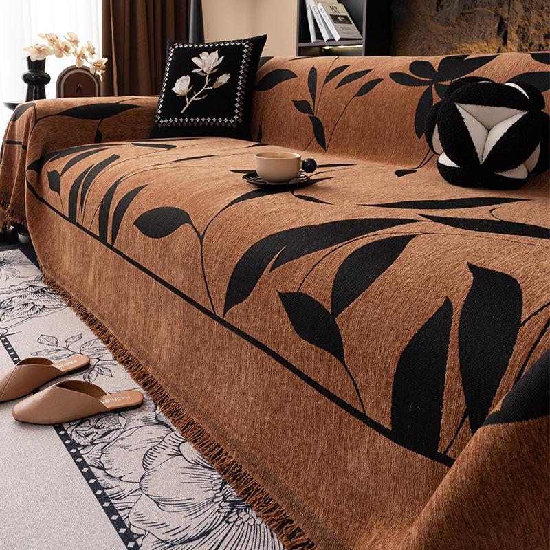 

Богемный стиль Чехол-плед для дивана - Мягкий шенилл, Нескользящий, Подходящий для домашних животных протектор для дивана с кисточками, Геометрический узор в черно-белых тонах 180*130cm