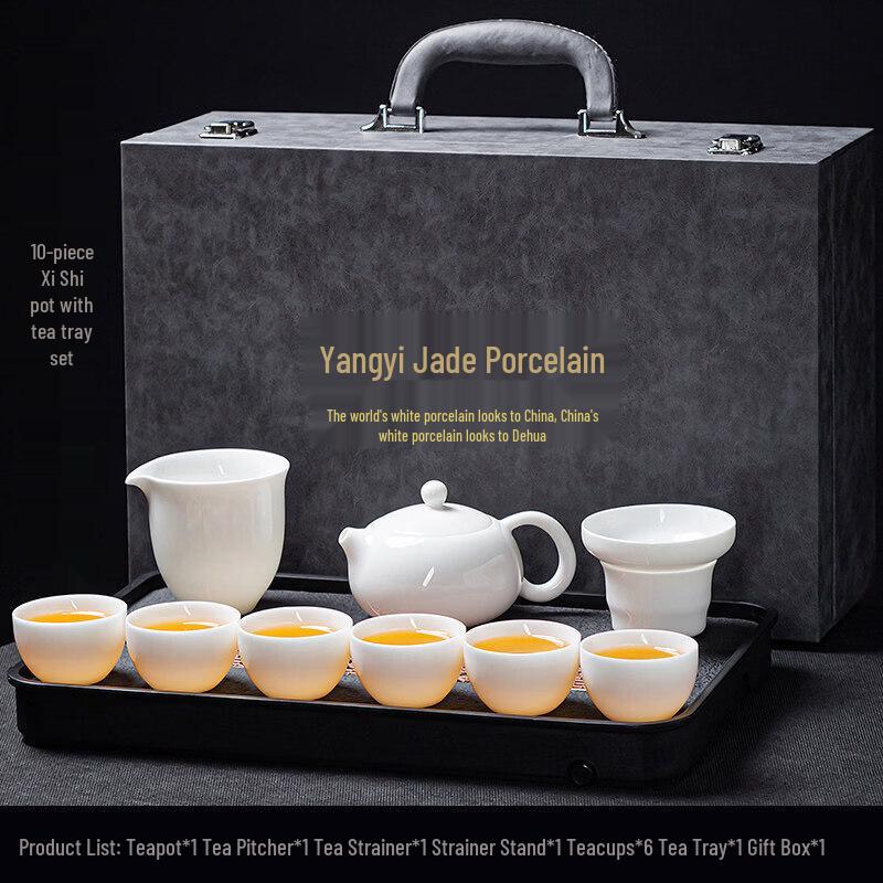Qiwei Yongci Dehua White Porcelain Kung Fu Tea Set