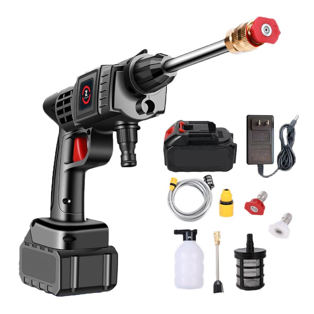 1500W Car Wash Gun Washer 4000mAh Foam Generator 30Bar Spray Nozzle High Pressure Cleaner for Auto Home Car Washing Machine