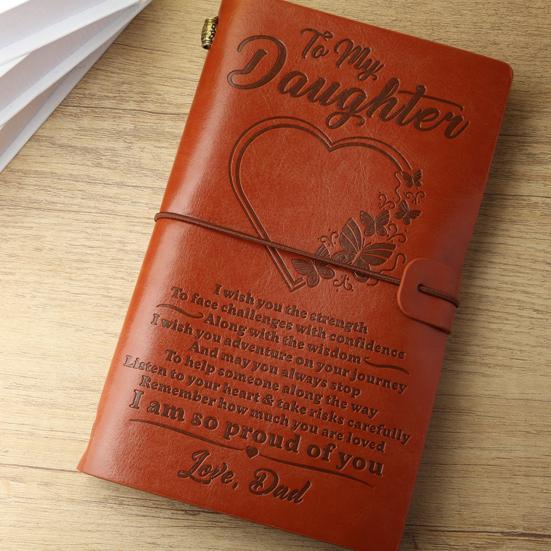 Journal Notebook Loose-Leaf Refillable Faux Leather Cover with Elastic Strap