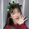 Christmas Decoration Antlers Headband Glowing Elk Hair Hoop Glowing Headband  Men